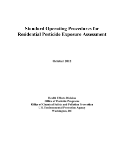 Standard Operating Procedures for Residential Pesticide Exposure Assessment October 2012