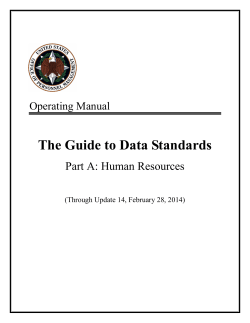 The Guide to Data Standards Part A: Human Resources Operating Manual