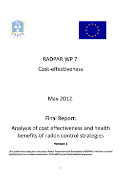 RADPAR WP 7: Cost-effectiveness  May 2012: