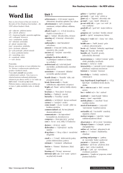 Word list Unit  1 Slovnícˇek New Headway Intermediate – the NEW edition