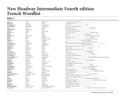 New Headway Intermediate Fourth edition French Wordlist Unit 1