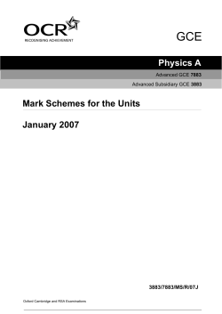 GCE Physics A Mark Schemes for the Units