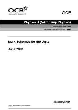 GCE Physics B (Advancing Physics)  Mark Schemes for the Units