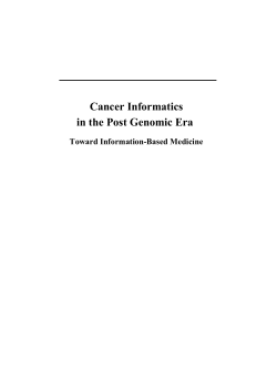 Cancer Informatics in the Post Genomic Era Toward Information-Based Medicine