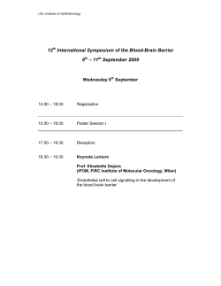 12 International Symposium of the Blood-Brain Barrier 9