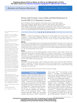 Breast and Ovarian Cancer Risk and Risk Reduction in BRCA1/2
