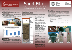 Sand Filter A. Blower (Mec. Eng); A. Elkjaer (Mec. Eng); Water Purification
