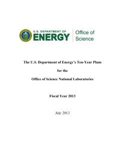 The U.S. Department of Energy’s Ten-Year Plans for the