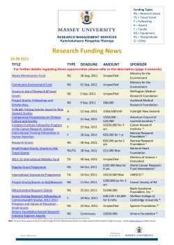 Research Funding News 24 08 2011 TITLE TYPE  DEADLINE