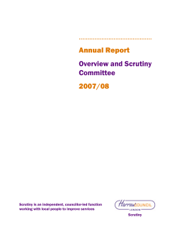 Annual Report 2007/08 Overview and Scrutiny Committee