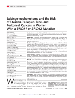 Salpingo-oophorectomy and the Risk of Ovarian, Fallopian Tube, and BRCA1