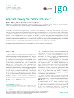 Adjuvant therapy for endometrial cancer Maria C. DeLeon , Natraj R. Ammakkanavar