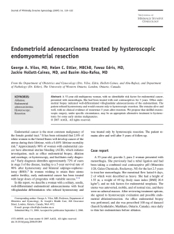 Endometrioid adenocarcinoma treated by hysteroscopic endomyometrial resection