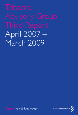 Tobacco Advisory Group Third Report April 2007 –