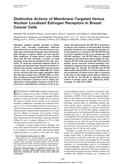Versus Nuclear Localized Estrogen Receptors in Breast Cancer Cells