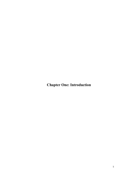 Chapter One: Introduction  1