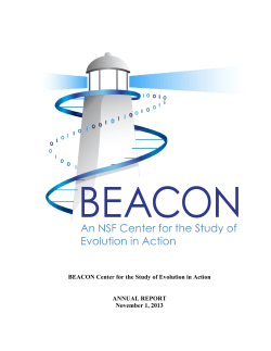 BEACON Center for the Study of Evolution in Action ANNUAL REPORT