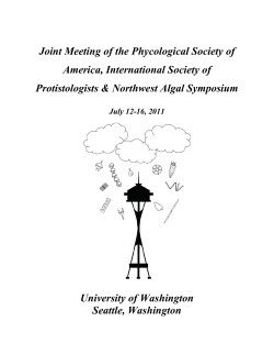 Joint Meeting of the Phycological Society of America, International Society of