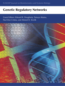 Genetic Regulatory Networks EURASIP Journal on Bioinformatics and Systems Biology