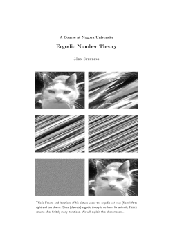 Ergodic Number Theory A Course at Nagoya University J¨ orn Steuding
