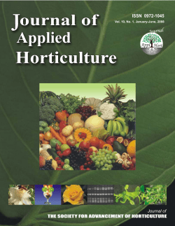 Appl Hort ISSN  0972-1045 ISSN 0972-1045 THE SOCIETY FOR ADVANCEMENT OF HORTICULTURE
