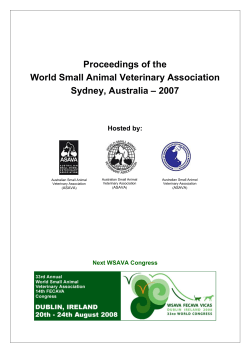 Proceedings of the World Small Animal Veterinary Association Sydney, Australia – 2007