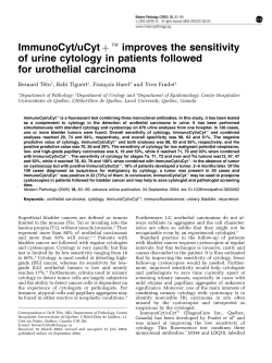 þ t improves the sensitivity ImmunoCyt/uCyt of urine cytology in patients followed