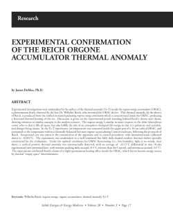 EXPERIMENTAL CONFIRMATION OF THE REICH ORGONE ACCUMULATOR THERMAL ANOMALY Research