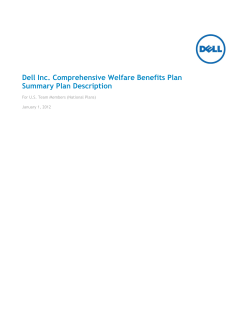 Dell Inc. Comprehensive Welfare Benefits Plan Summary Plan Description