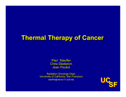 UC SF Thermal Therapy of Cancer Paul  Stauffer