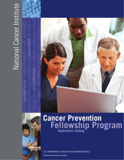Fellowship Program Cancer Prevention National Cancer Institute Application Catalog
