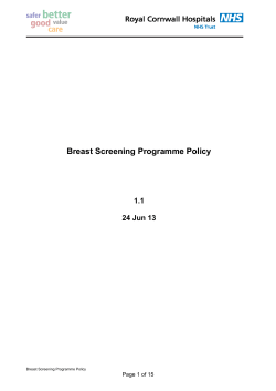 Breast Screening Programme Policy  1.1 24 Jun 13