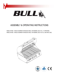 ASSEMBLY &amp; OPERATING INSTRUCTIONS