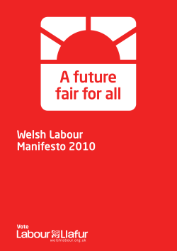 Welsh Labour Manifesto 2010 Vote