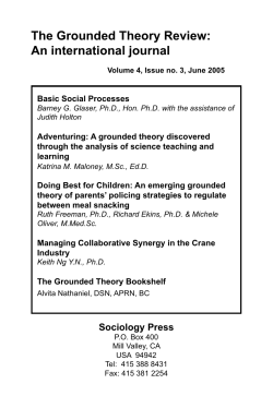 The Grounded Theory Review: An international journal