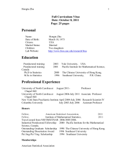 Personal Full Curriculum Vitae Date: October 8, 2011 Page: 25 pages