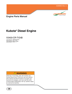 Kubota Diesel Engine Engine Parts Manual WARNING