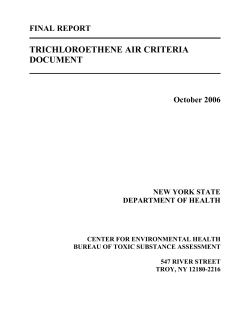 TRICHLOROETHENE AIR CRITERIA DOCUMENT FINAL REPORT October 2006