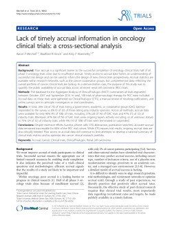 Lack of timely accrual information in oncology TRIALS