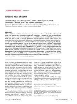 Lifetime Risk of ESRD