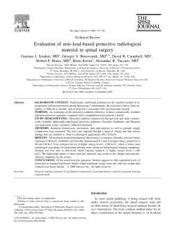Evaluation of non–lead-based protective radiological material in spinal surgery MD ,