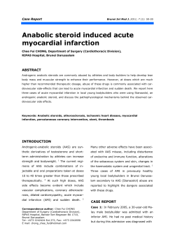 Anabolic steroid induced acute myocardial infarction ABSTRACT