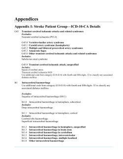 Appendices Appendix I: Stroke Patient Group—ICD-10-CA Details