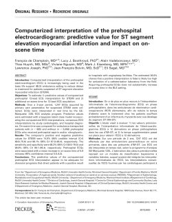 Computerized interpretation of the prehospital electrocardiogram: predictive value for ST segment