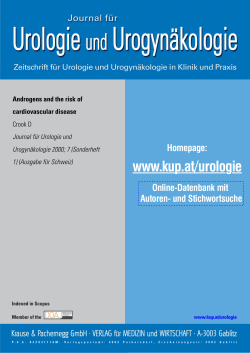 www.kup.at/urologie Homepage: Online-Datenbank mit Autoren- und Stichwortsuche