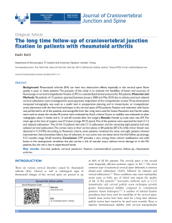 The long time follow-up of craniovertebral junction Journal of Craniovertebral