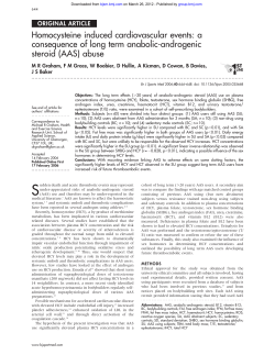 Homocysteine induced cardiovascular events: a consequence of long term anabolic-androgenic
