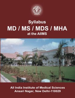 MD / MS / MDS / MHA Syllabus at the AIIMS