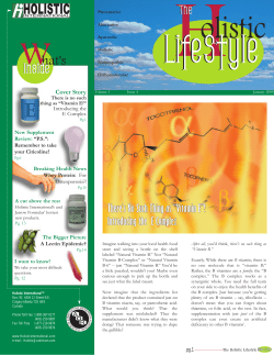 There’s NNo SSuch TThing aas ““Vitamin EE”! Cover Story Introducing the