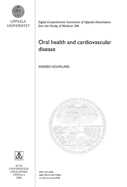 Oral health and cardiovascular disease Digital Comprehensive Summaries of Uppsala Dissertations